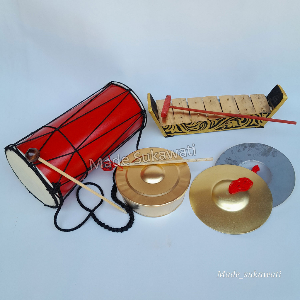 Jual Paket Gamelan 40cm Gong Cengceng Kendang alat musik mainan