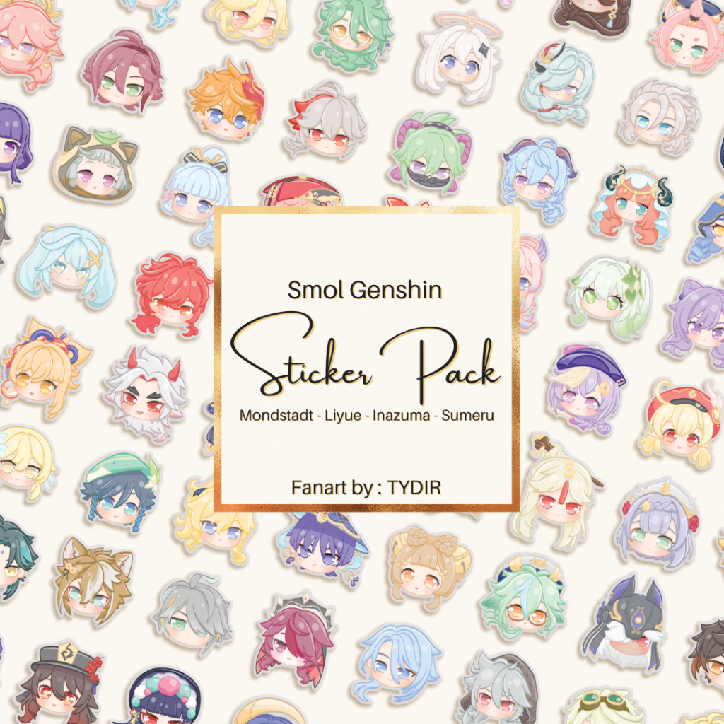 Jual [TYDIR] Genshin Impact Smol Sticker Pack - Waterproof Sticker Set ...