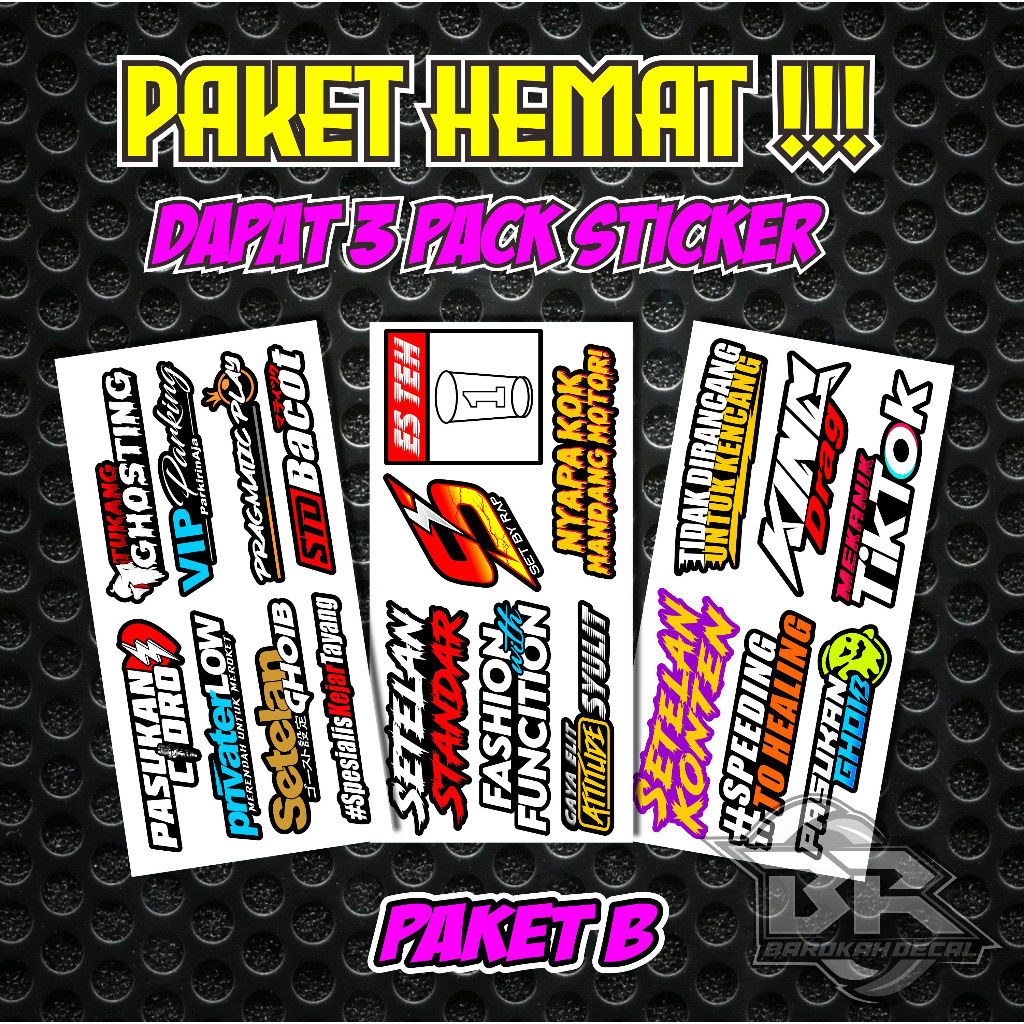 Jual Stiker Racing Stiker Motor ( PAKET HEMAT 3 PACK ) | Shopee Indonesia