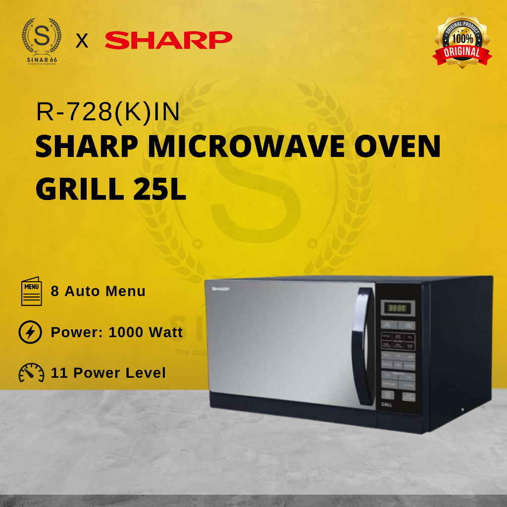 Jual SHARP MICROWAVE OVEN GRILL 25 L 25L R 728 IN Shopee Indonesia