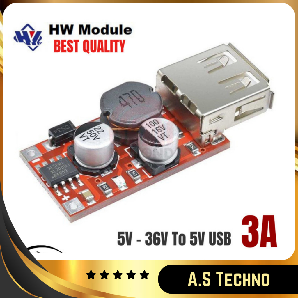 Jual Modul USB 5V 3A Charger HP Power Bank- DC Step Down Mobil Motor ...
