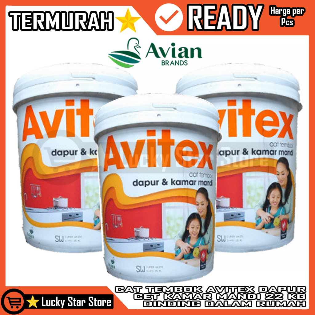 Jual Cat Tembok Avitex Dapur Dan Kamar Mandi 22 Kg Cet Dinding Dalam Rumah Interior Plamir 5654