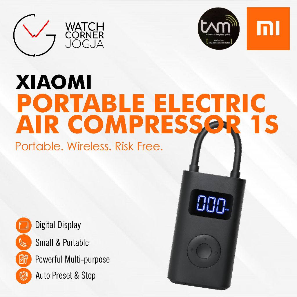 Jual Xiaomi Mijia Electric Air Pump 150 PSI Portable Pompa Ban Elektrik