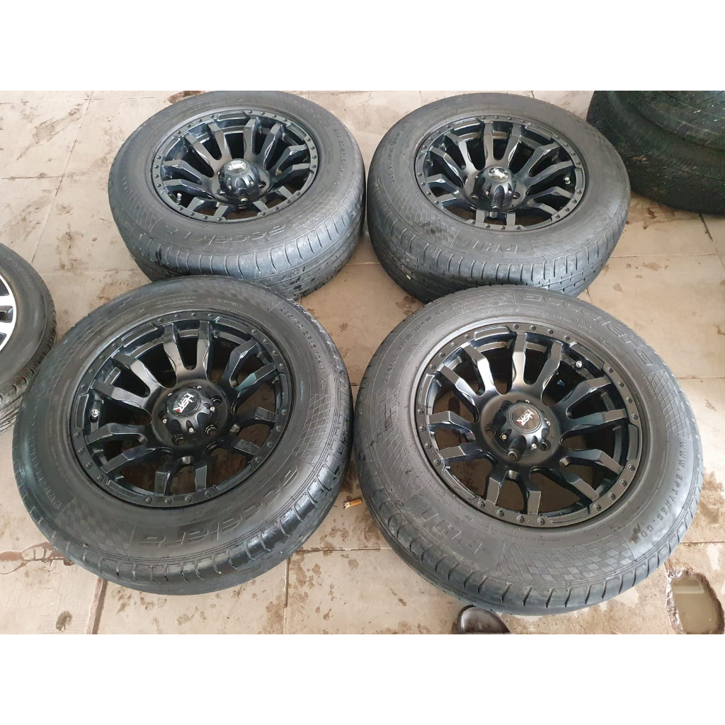 Jual VELG BURNEH HSR R16X7 5X114,3 ET35 BLACK + PHI 235 60 R16 | Shopee ...