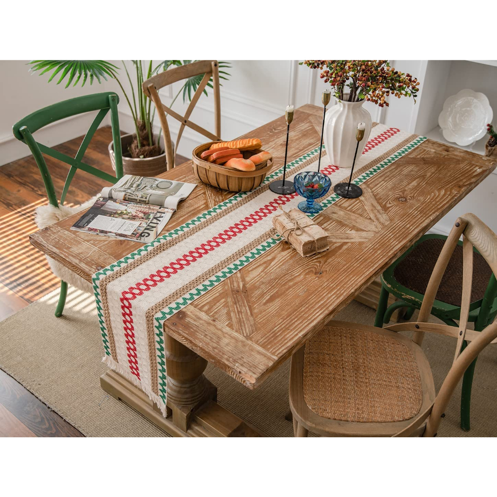 Jual Table Runner Nordic Taplak Meja Makan Tamu Simple Premium Red