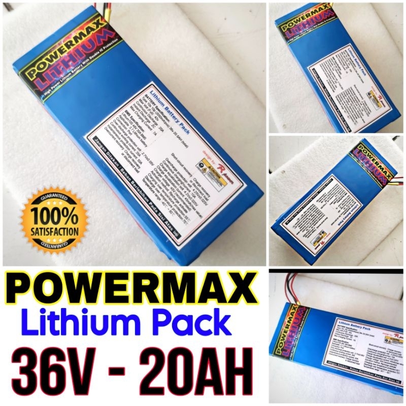 Jual LITHIUM PACK 36V 20Ah Lkp BMS 40A POWERMAX Aki Sepeda Listrik