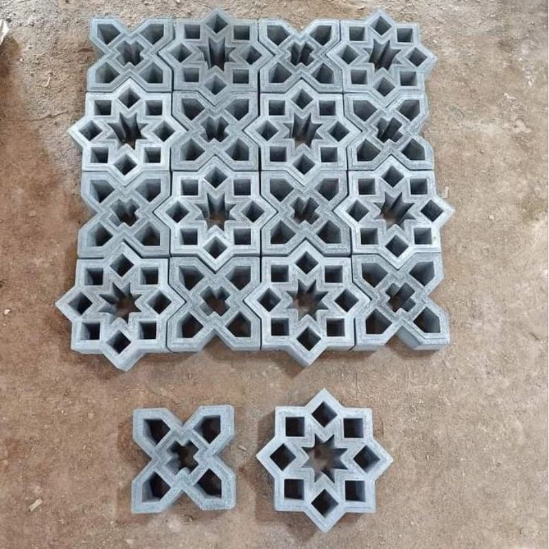 Jual Roster loster beton dinding bata beton kombinasi 2motif | Shopee ...