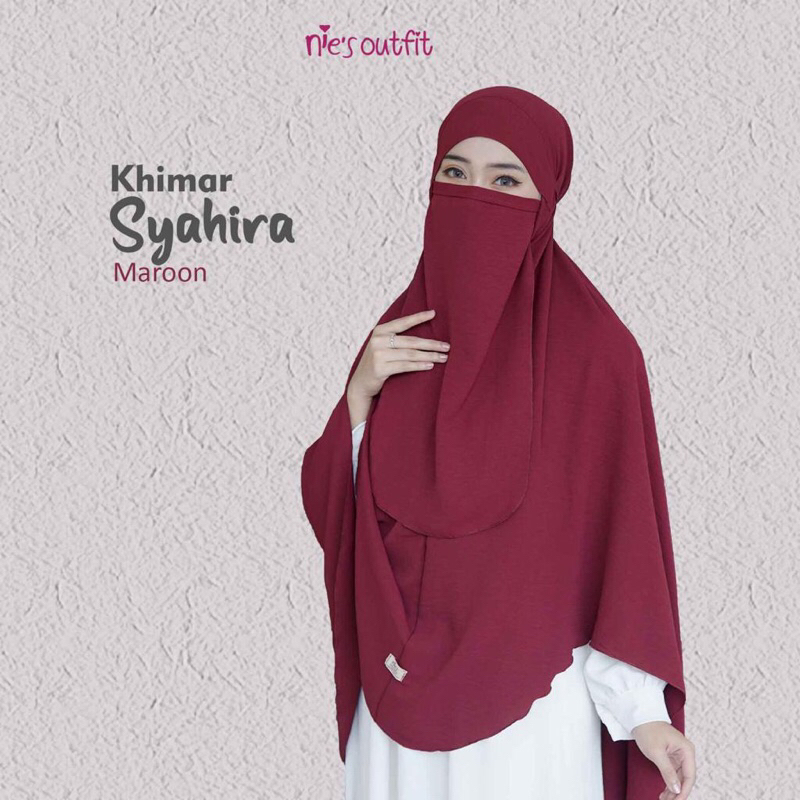 Hijab Instant NIES OUTFIT Khimar SYAHIRA Kerudung Bergo Ikat Jumbo Bahan  Crinckle Airflow Rayon Premium Fashion Muslim Wanita