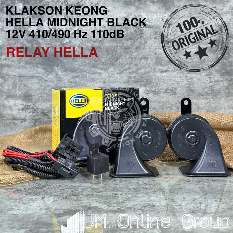 Jual Klakson Keong Hella Midnight Black Cable Relay Set Bosch Shopee Indonesia