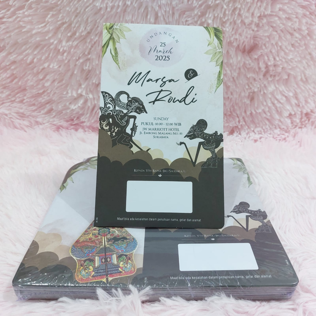Jual Blangko Undangan Pernikahan INDIE 86 Per Lembar Tanpa Plastik