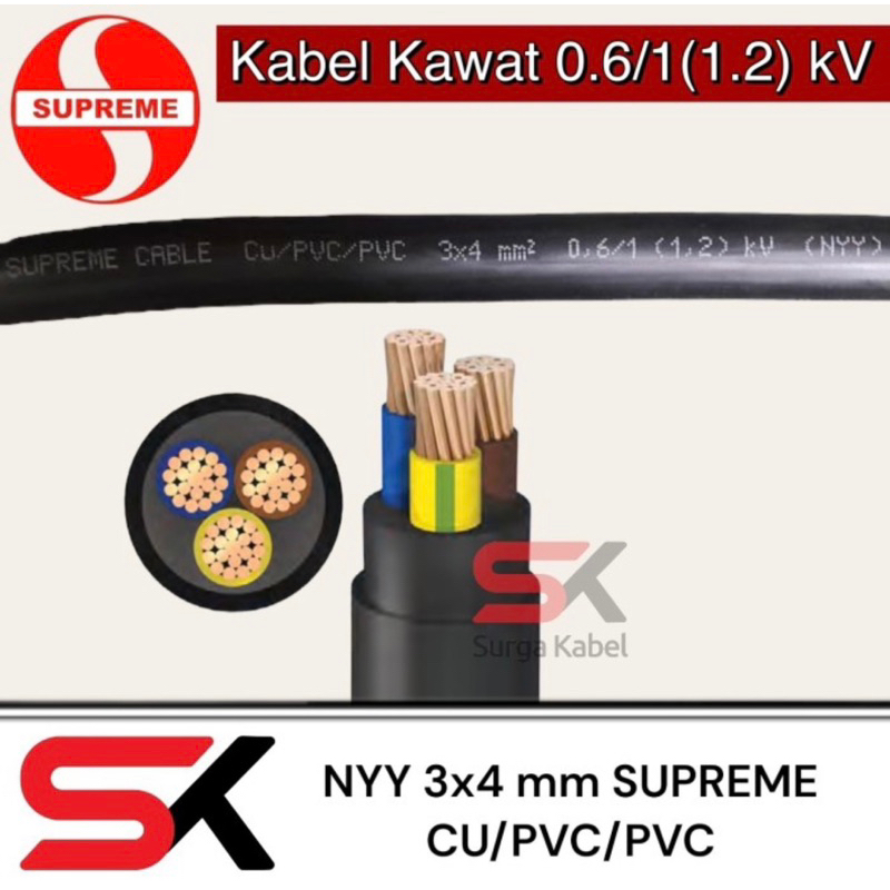 Jual Nyy 3x4 Mm Supreme Kabel Tufur 3 X 4 Mm Kabel Tunggal Kabel