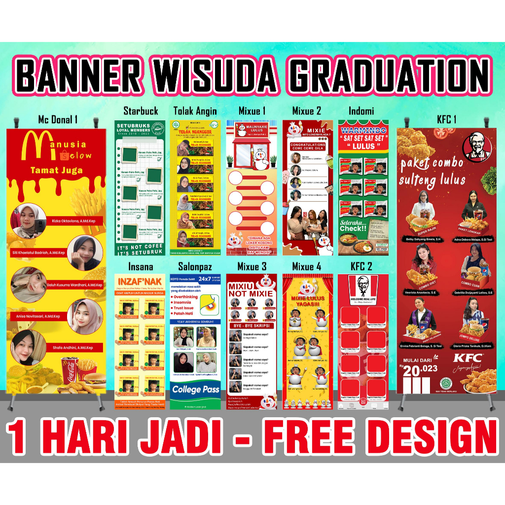 Jual Cetak Spanduk Wisuda Banner Lulus Kuliah Graduation Baner Free