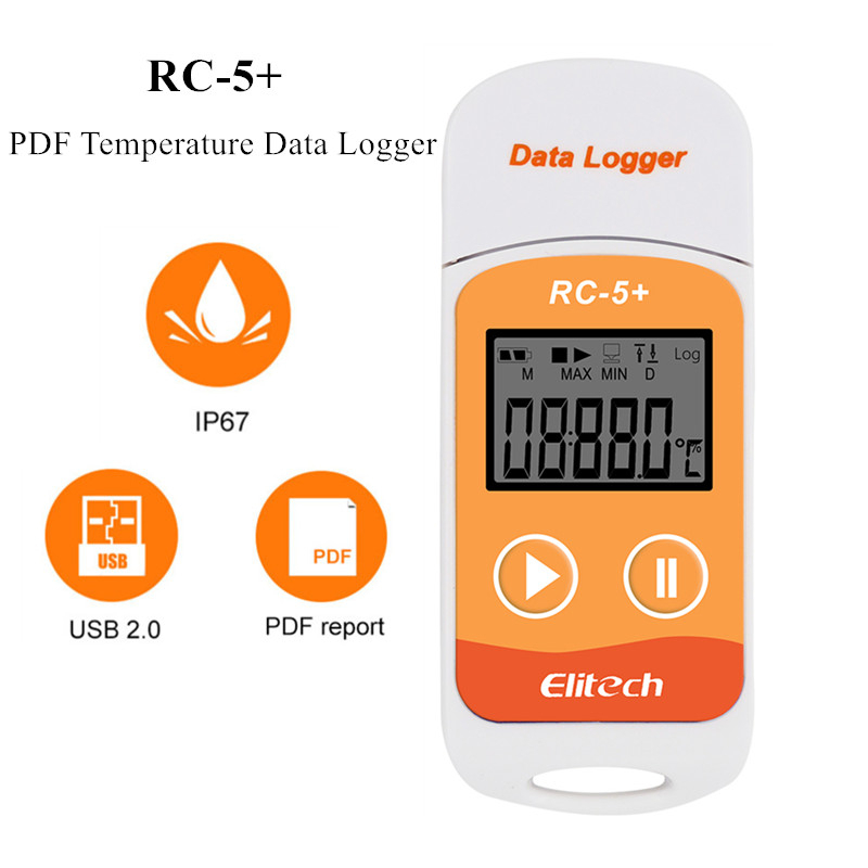 Jual Elitech RC5+ Temperature Data Logger Thermometer Recorder PDF USB ...