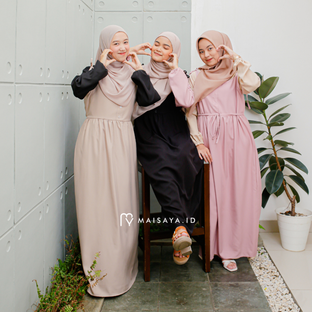Jual MAISAYA Eira Overall Dress Jumpsuit Wanita Muslimah Bahan