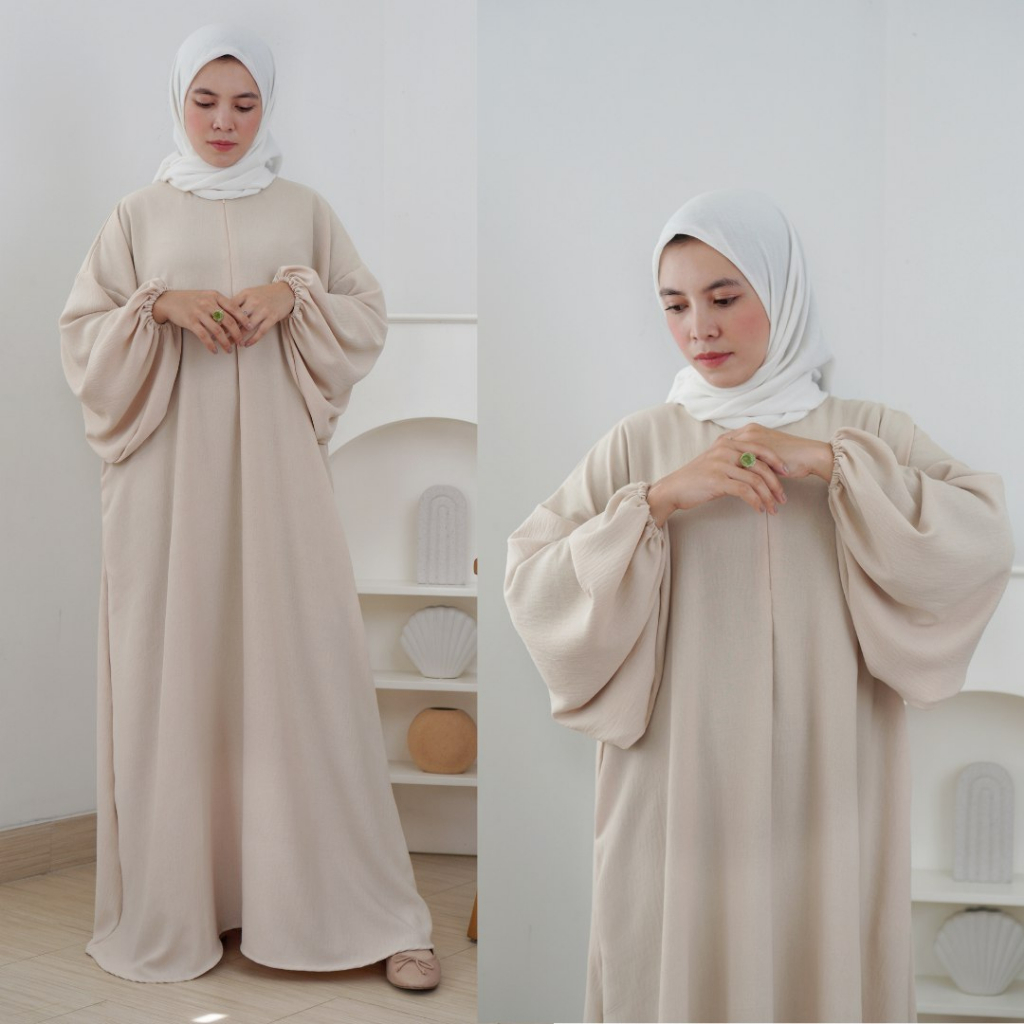Jual GAMIS SAFA PART 1/ GAMIS BALON TURKEY/ ABAYA LENGAN BALON Shopee