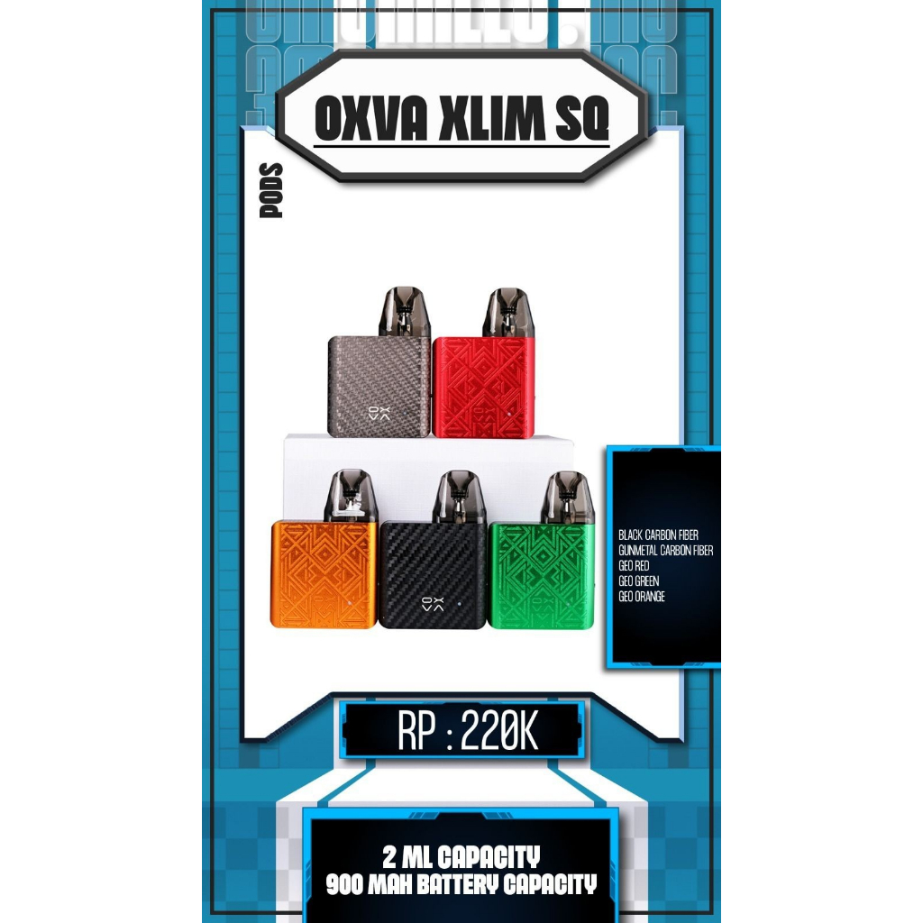 Jual Oxva Xlim Sq New Color W Mah Pod Kit By Oxva Tech Slim Sq Shopee Indonesia