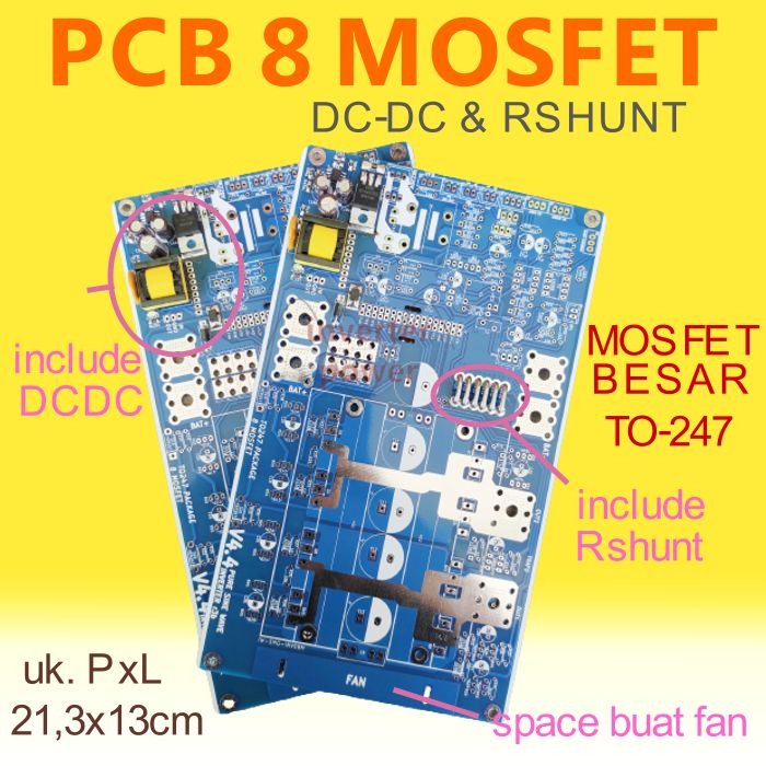 Jual PCB biru LF 8 mosfet 8mosfet 8fet to-247 pure sine wave EGS002