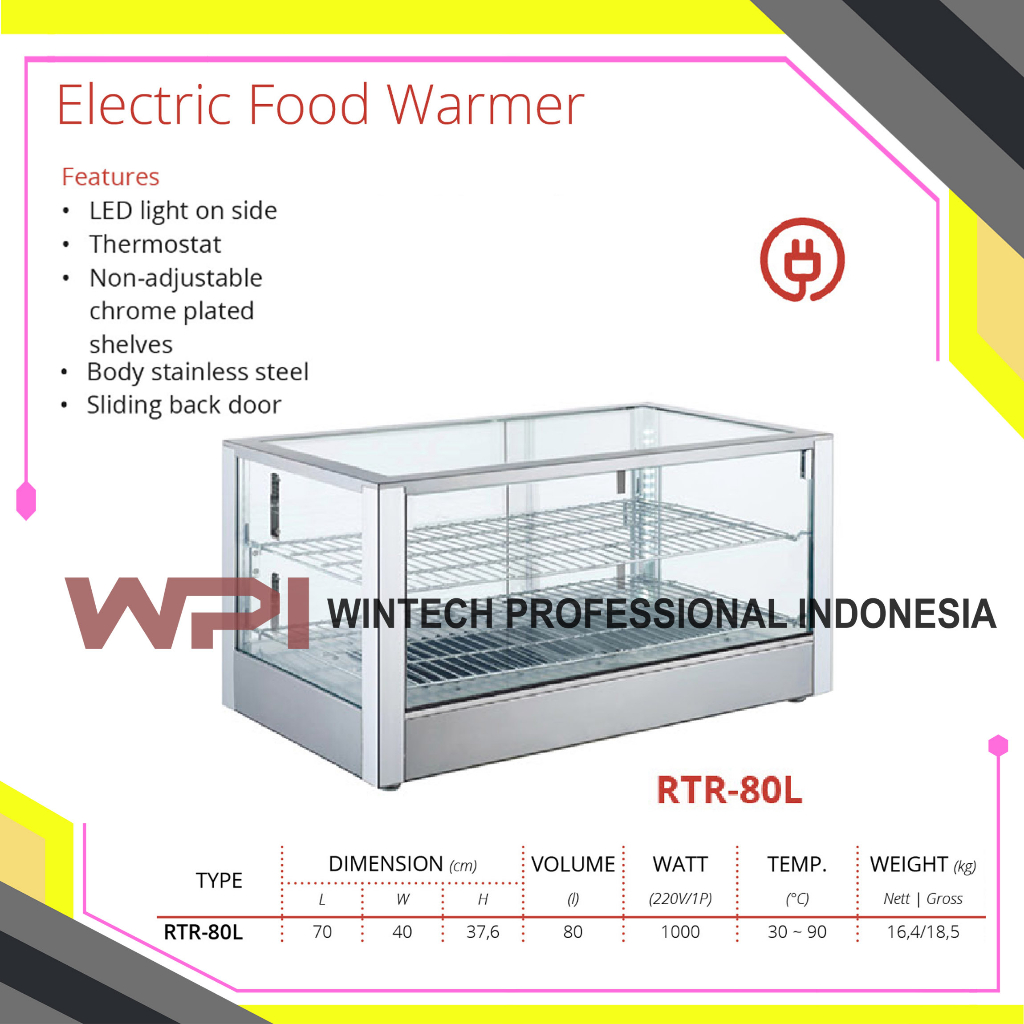 Jual Getra RTR-80L Electric Food Warmer - Mesin Showcase Pemajang ...
