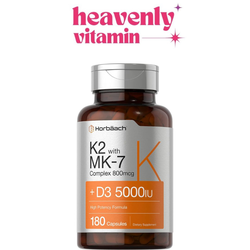 Jual Horbaach Vitamin D3 K2 5000iu of Vitamin D & 800mcg MK7 Complex