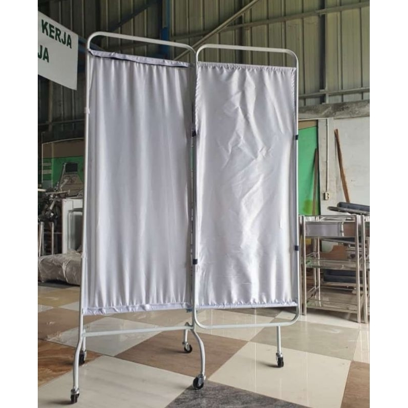 Jual Bed Screen 2 Bidang Besi | Pembatas Pasien medicial Rumah Sakit