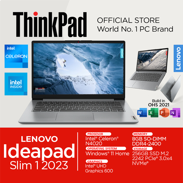 Lenovo Ideapad Slim 1i Intel N4020 8GB RAM 512GB SSD Windows 11 OHS 14 Inch HD-image