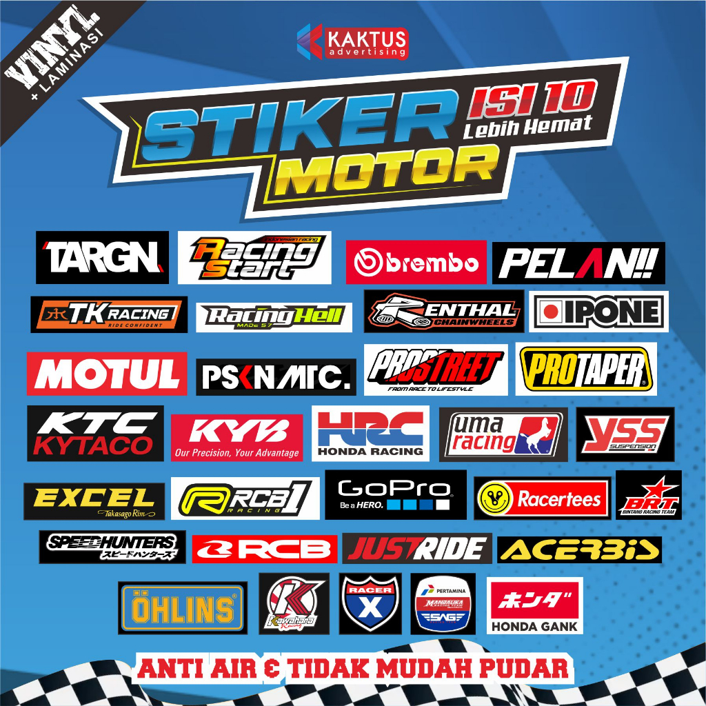 Jual Stiker Set Motor Racing Vinyl Kotak | Shopee Indonesia