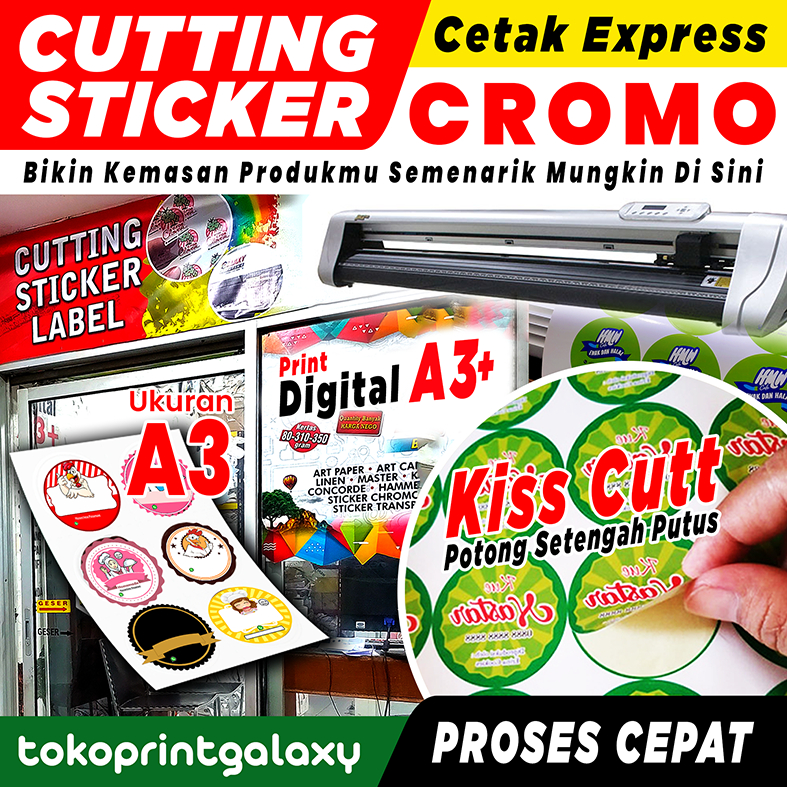 Jual Cetak Sticker Cromo A Label Kemasan Kiss Cut Cutting A Shopee