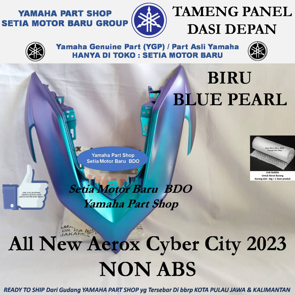 Jual Cover Front Tameng Panel Dasi Depan Biru Pearl All New Aerox Cyber City Asli Yamaha