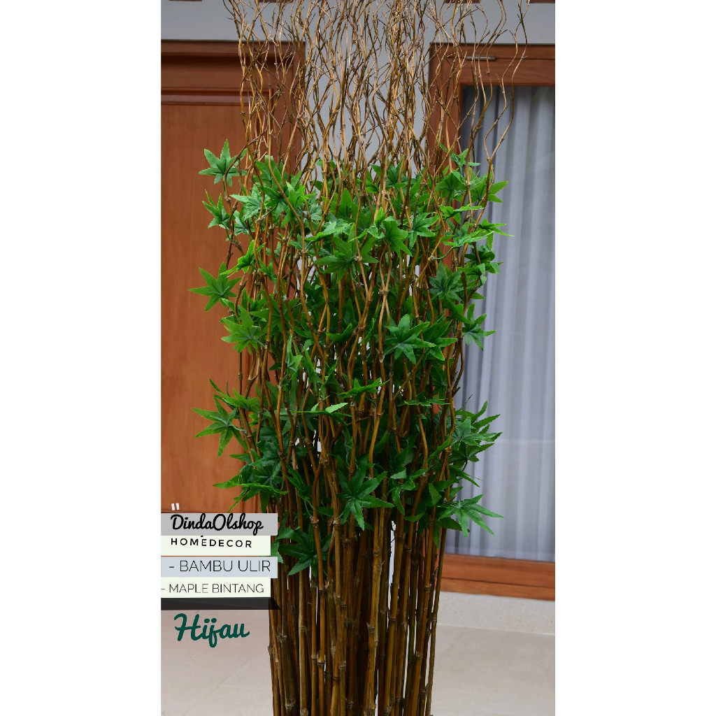 Jual Perlengkapan Rumah Bunga Dekorasi 10 Btg Bambu Ulir Natural Maple ...