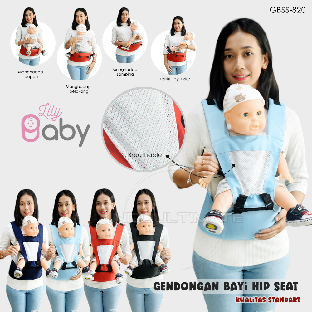 Jual 5in1 Gendongan Depan Model Terbaru GBSS-820 Hipseat Baby Gendongan