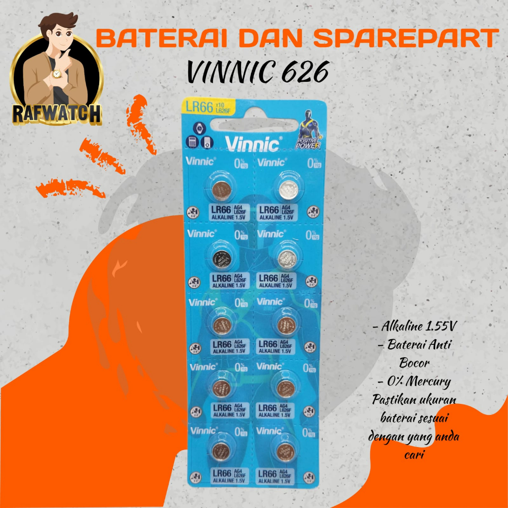 Jual Baterai Vinnic L626 Original Baterai Jam Lr66 Ag4 1 5v Shopee