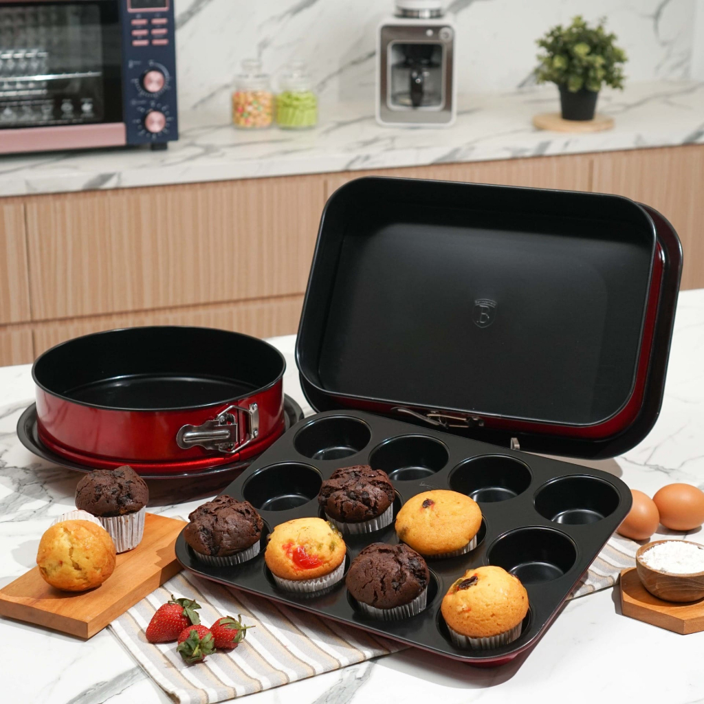 Jual Berlinger Haus Springform Set with Muffin Pan Burgundy | Shopee ...