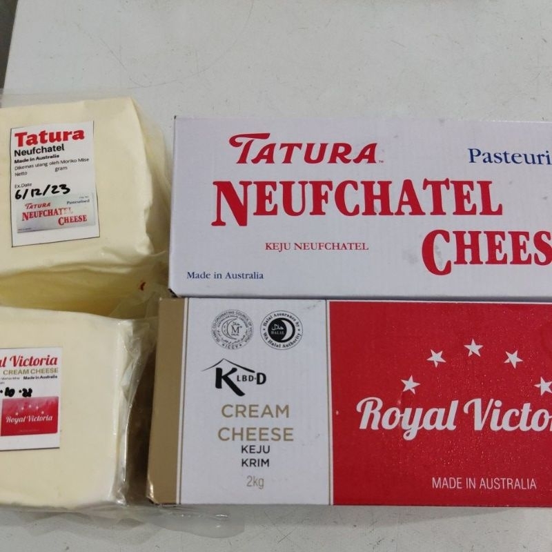 Jual 1 kg REPACK tatura neufchatel cream cheese 2 kg / keju royal