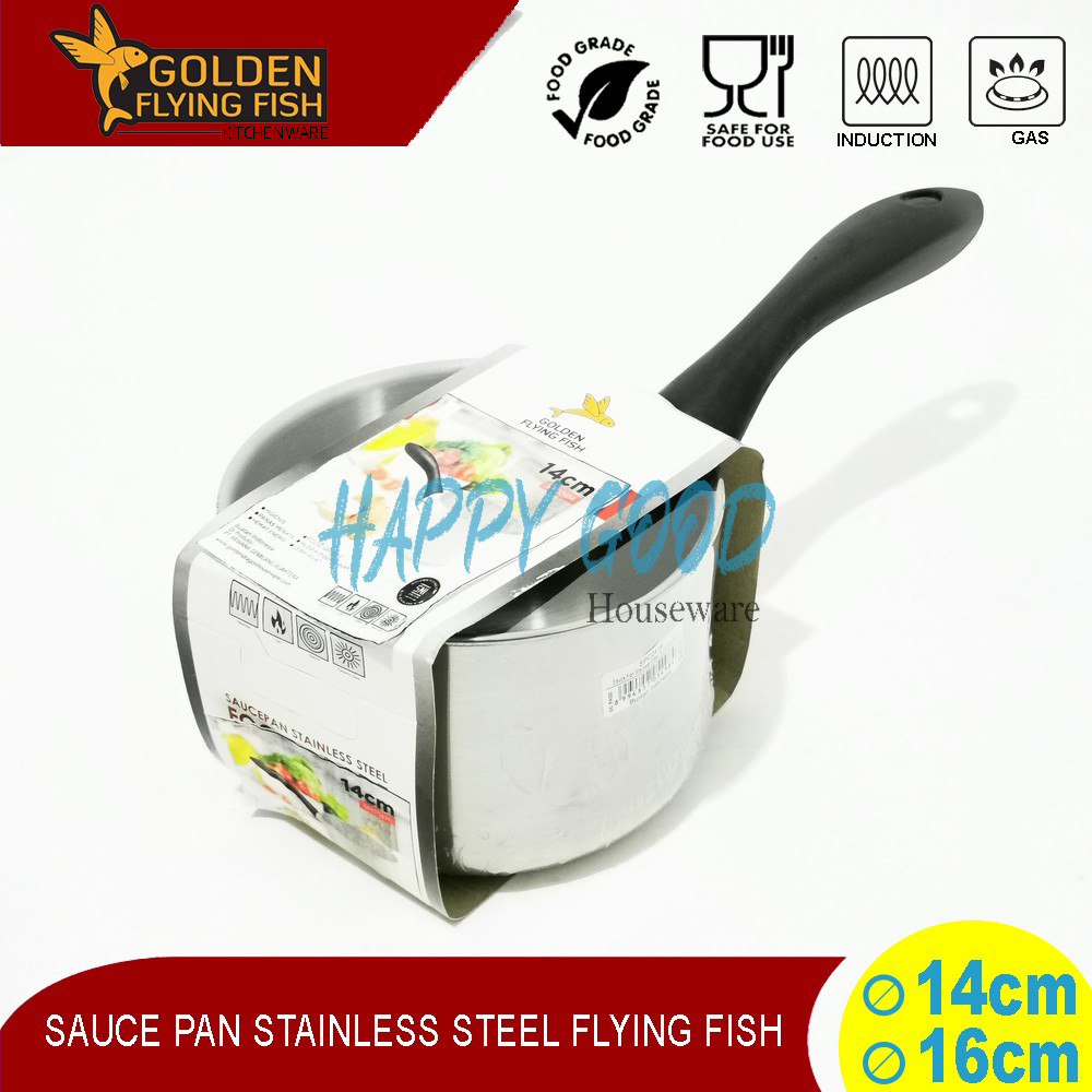Jual GOLDEN FLYING FISH 14-16CM SAUCE PAN/PANCI STAINLESS STEEL 0.6MM ...