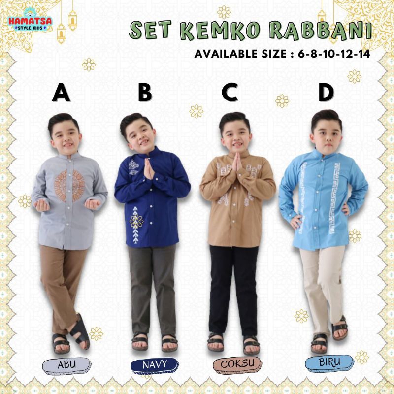 Jual 6-14T Set Kemko Rabbani by Hamatsa / Setelan Kemeja Koko Anak ...