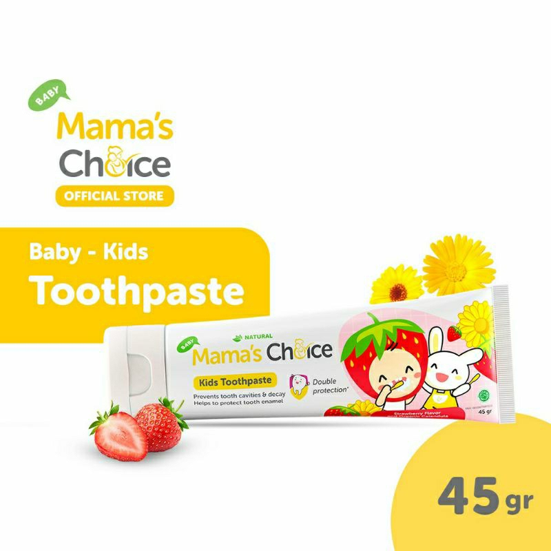 Jual Mama's Choice Kids Toothpaste Strawberry&Bubble Gum 45gr | Shopee ...