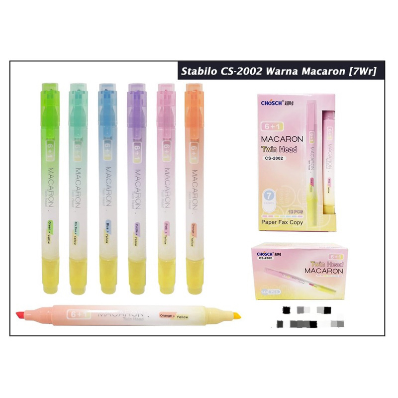 Jual sta bilo 2 warna /sta bilo 2 mata/twin head highlighter/PENANDA ...