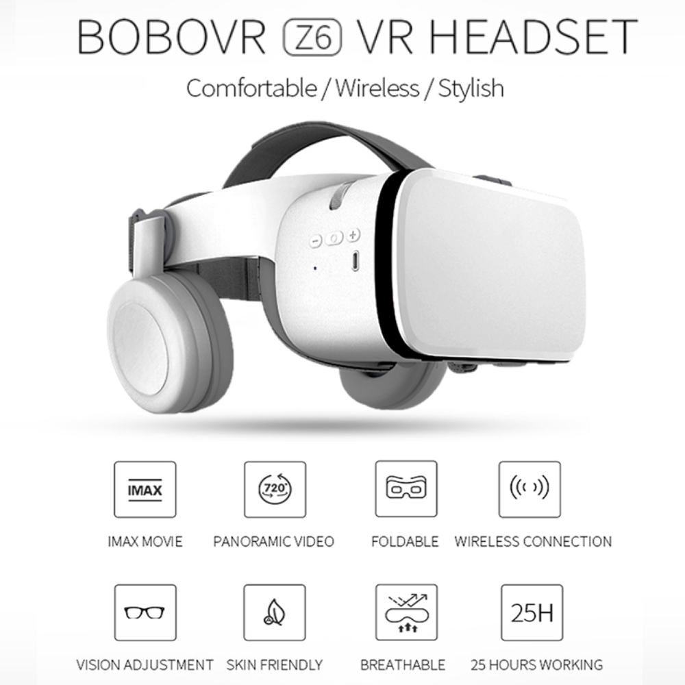 Jual BOBOVR Virtual Reality Glasses VR Box 3D with Headphone Z6 White Shopee Indonesia