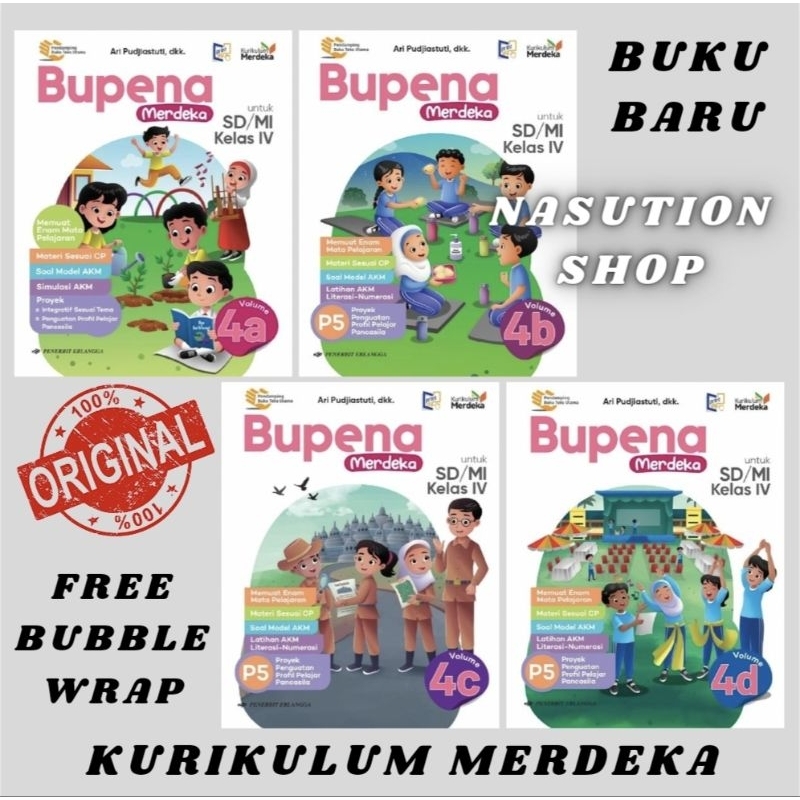 Jual Buku Bupena Merdeka Volume 4A 4B 4C 4D Kelas 4 SD/MI Erlangga ...