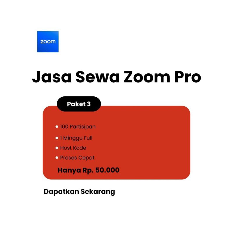 Jual Zoom Premium Harian 100 Peserta Shopee Indonesia
