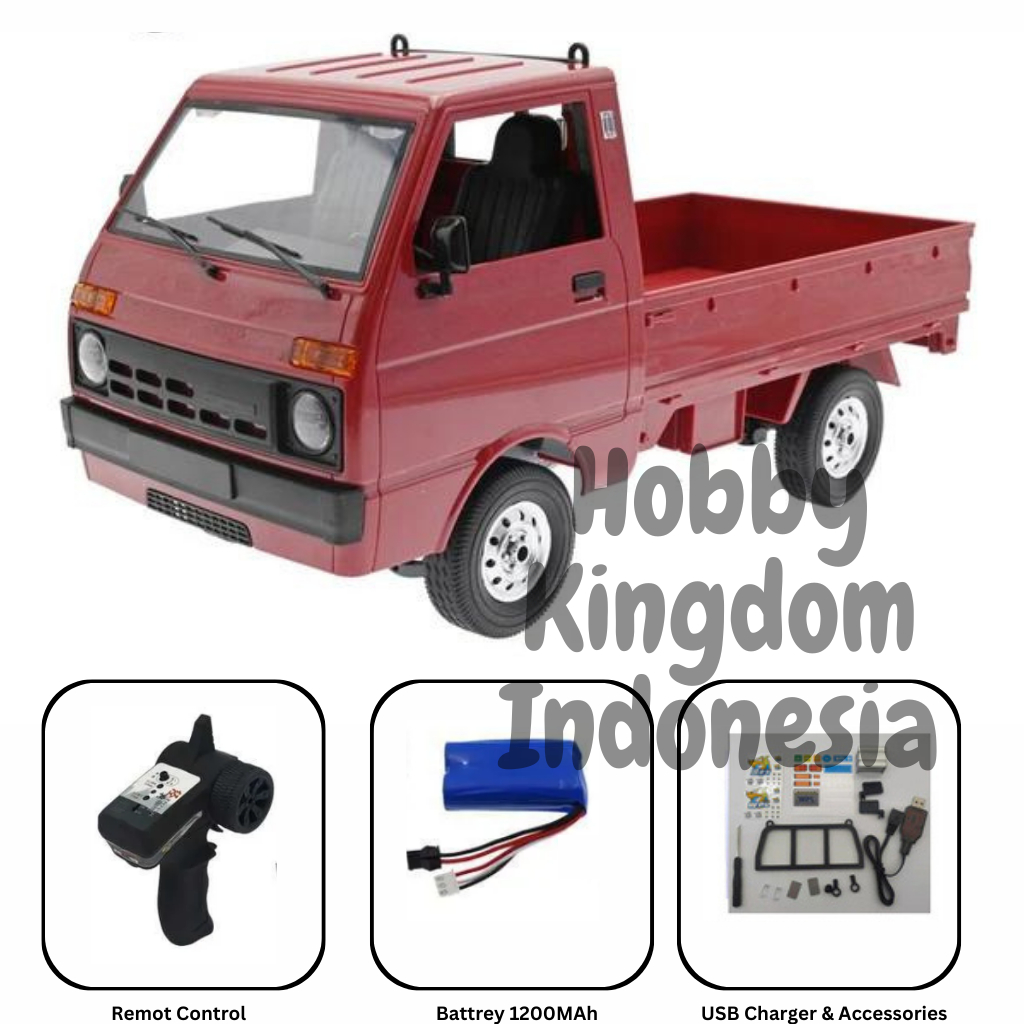 Jual RC WPL D22 D32 Red Daihatsu Truck Cargo Pickup 1/10 2WD RC Mobil ...