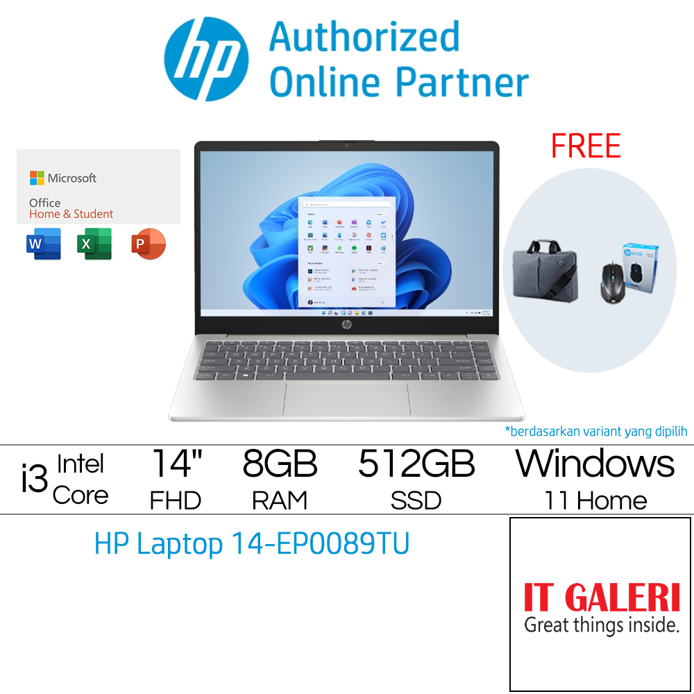 Jual HP Laptop 14EP0088TU / 14EP0089TUIntel Core i3N305 8GB