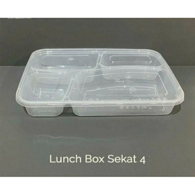 Jual FOOD BOX CONTAINER SEKAT 4 / MIKA BENTO SEKAT 4 ( 1pack Isi 25 ...