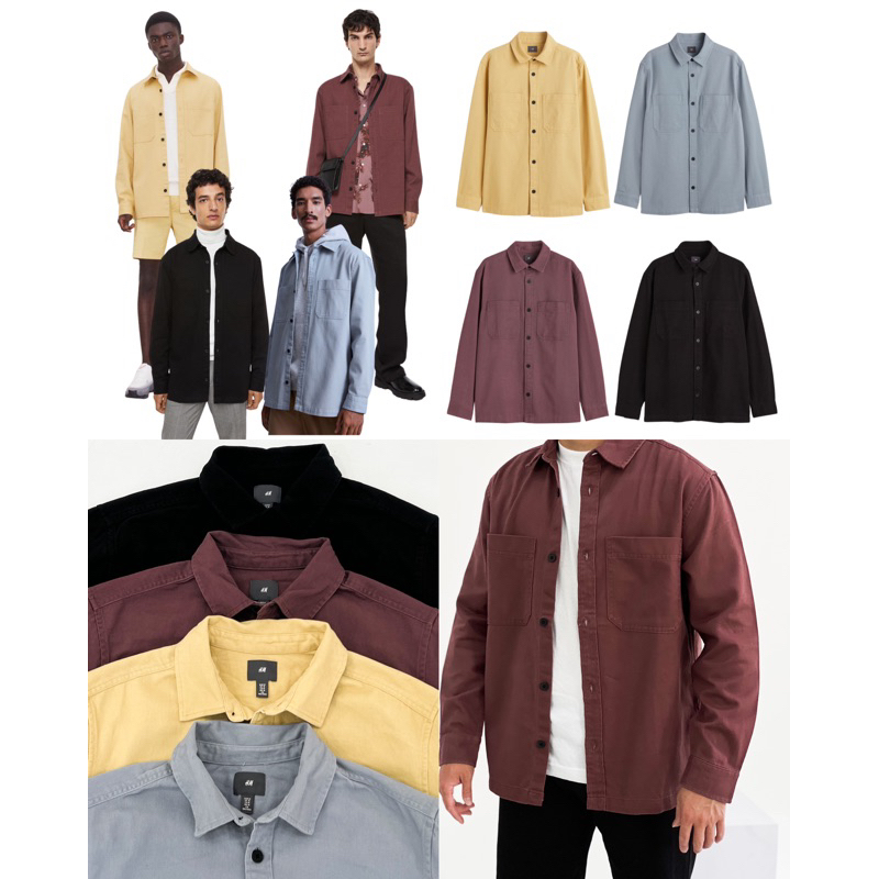 Jual Twill Overshirt Jacket - kemeja jaket pria | Shopee Indonesia