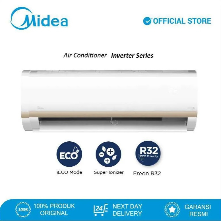 Jual AC Midea 1 PK MSIAF09CRDN2 1 PK Inverter With Super Ionizer ...