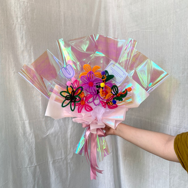 Jual Sopia Bouquet Pipe Cleaner Flowers (Hologram) | Shopee Indonesia