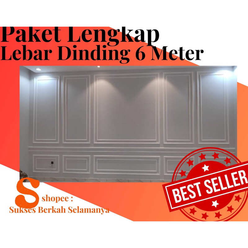 Jual Lis Kayu Waincosting Lebar Dinding Meter Wall Moulding Premium Harga Full Dinding