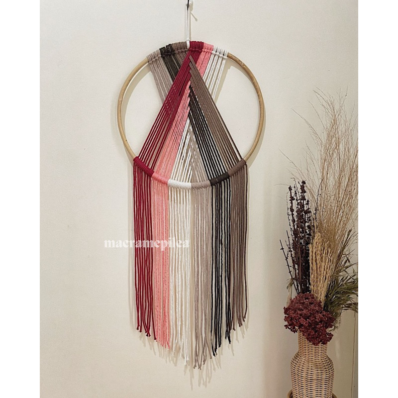 Jual Macrame Wall Hanging Dekorasi Dinding Jumbo Tirai Rainbow Hiasan