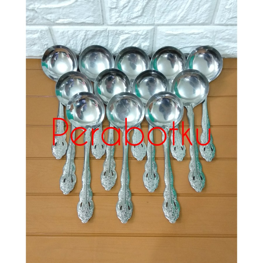 Jual Sinduk Sop Stenlis Wayang Set Pcs Sendok Kuah Sayur Lusin Stainless Steel Shopee