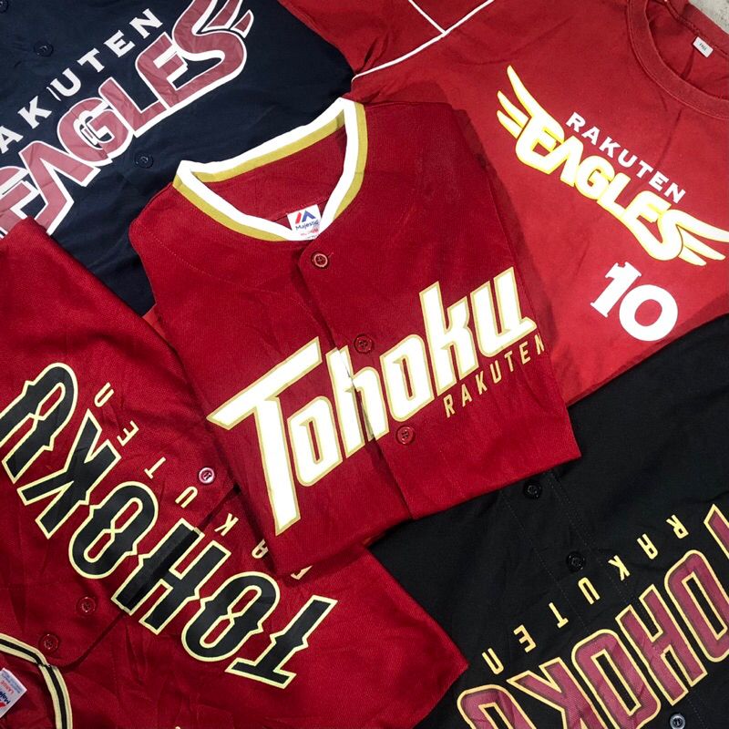 Genuine Majestic Japan Baseball Tohoku Rakuten Eagles Jersey Red